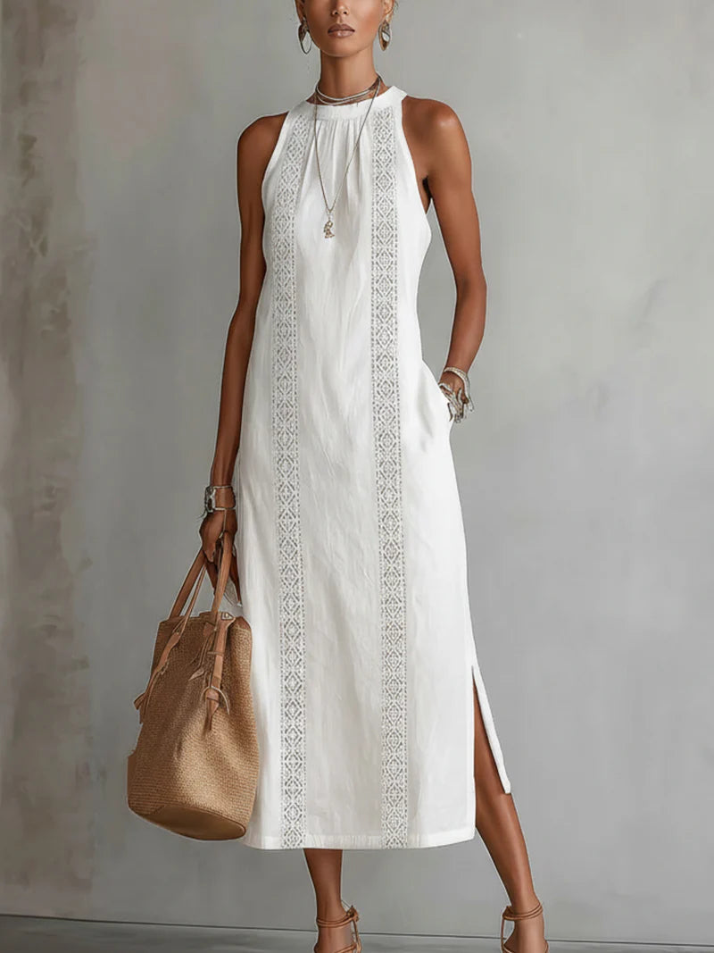Sleeveless Linen Maxi Dress