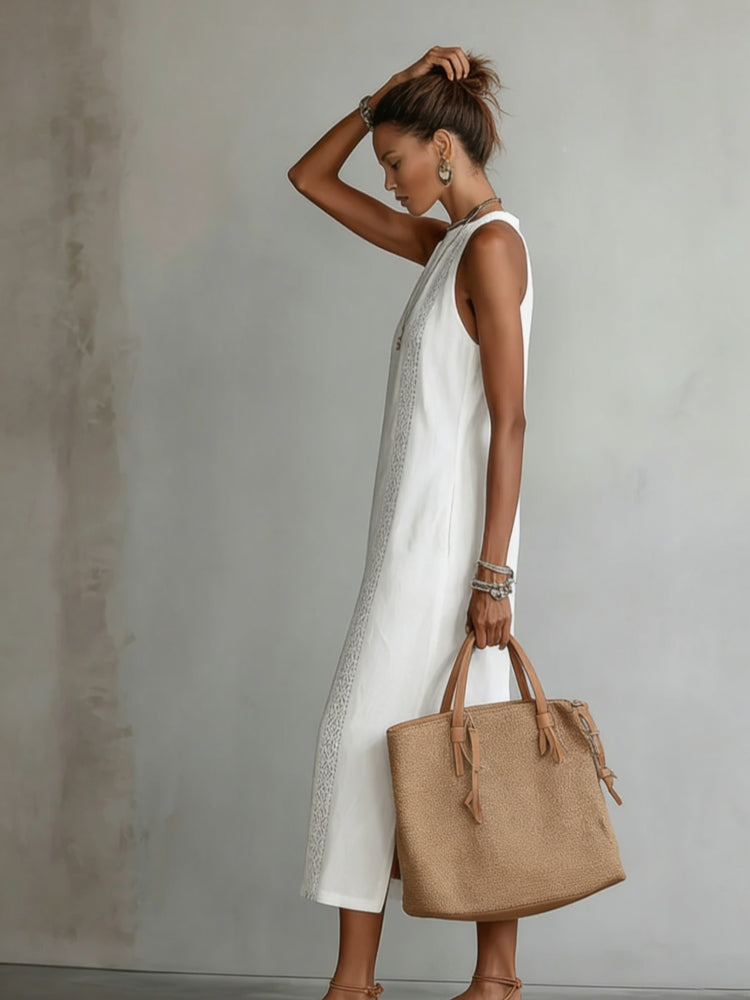 Sleeveless Linen Maxi Dress
